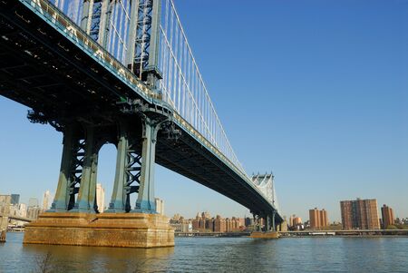 Manhattan Bridge in New York Cityの写真素材