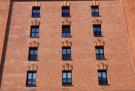 Old brick warehouse dockside in Brooklynの写真素材