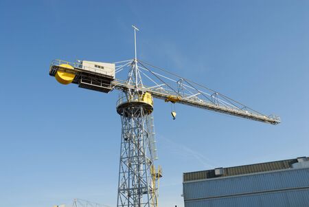 Cargo crane at harborの写真素材