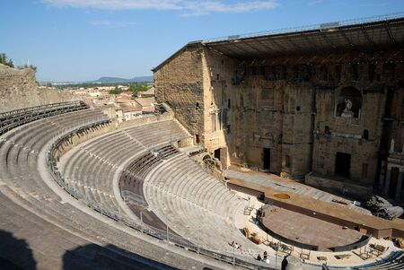 Théâtre antique d'Orange - ancient Roman theater in Orange, southern Franceの写真素材