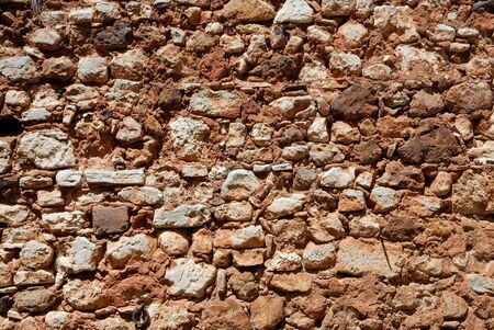Red wall in Roussillon, Provence Franceの写真素材
