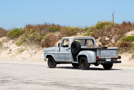 Old pickup truck in Texas, United Statesの写真素材