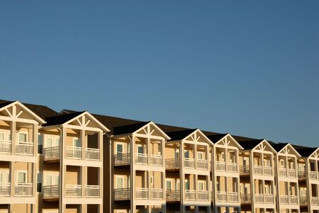 Apartment house with balconies, USAの写真素材