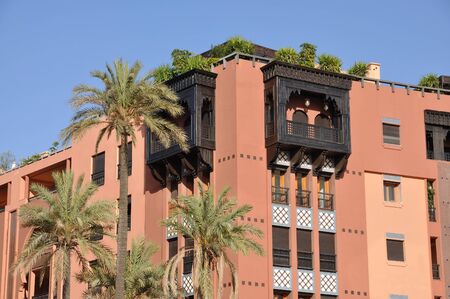 Modern residential building in the city of Marrakechの写真素材
