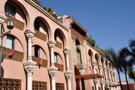 Modern building in Marrakech, Moroccoの写真素材