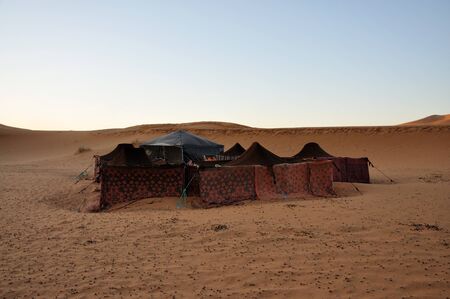 Bedouin tent in the Sahara desert, Morocco Africaの写真素材