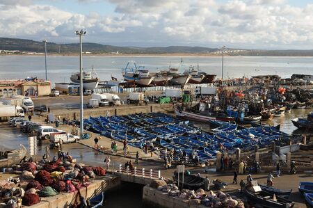 Fishing port in Essaouria, Morocco Africaの写真素材