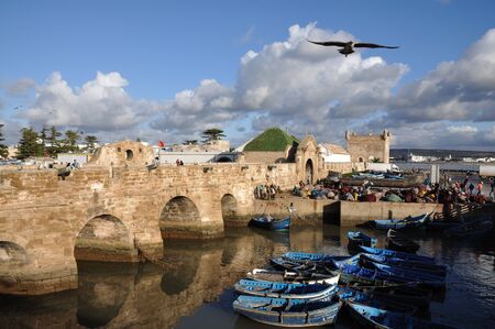 Fishing boats in Essaouria, Morocco Africaの写真素材