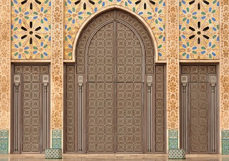Detail of Hassan II Mosque in Casablanca, Moroccoの写真素材