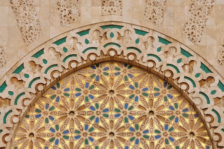 Detail of Hassan II Mosque in Casablanca, Moroccoの写真素材
