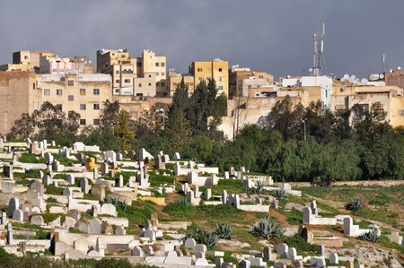 Old graveyard in Fes, Moroccoの写真素材