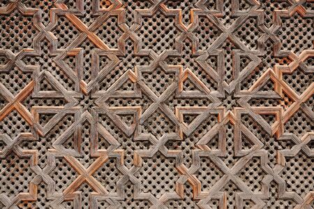 Wooden oriental decoration in Moroccoの写真素材