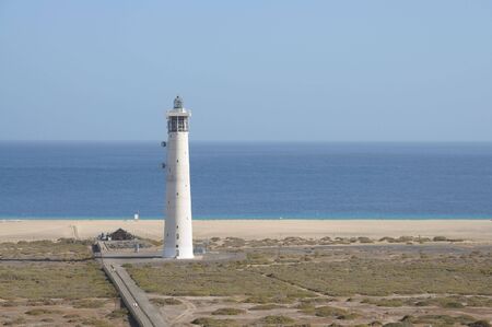 Lighthouse Playa del Matorral, Jandia Morro Jable, Fuerteventura Spainの写真素材