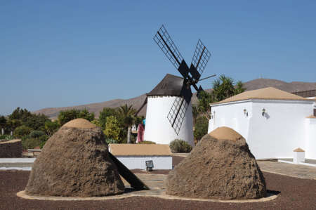 Traditional Windmill on Canary Island Fuerteventura, Spainの写真素材