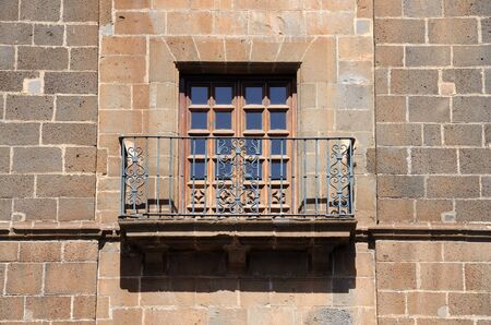 Window with balcony. La Laguna, Canary Island Tenerife, Spainの写真素材