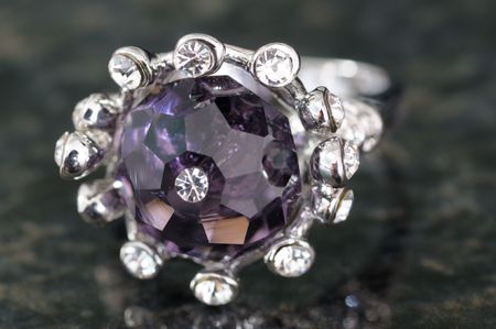 Closeup of a ring with zirconiaの写真素材