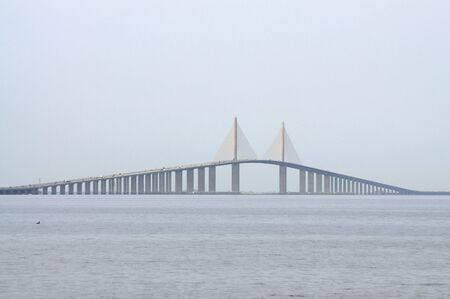 Sunshine Skyway Bridge over the Tampa Bay, Floridaの写真素材