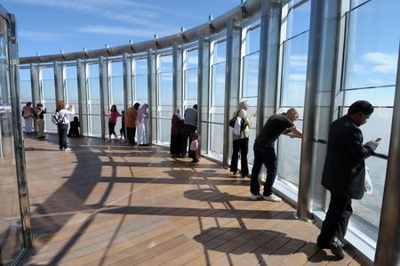 Dubai, UAE, January 23, 2010: At The Top - Observation Deck of Burj Khalifa, Dubai United Arab...
