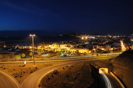 Las Palmas de Gran Canaria at nightの写真素材
