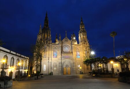 Arucas Cathedral at night. Grand Canary, Spainの写真素材