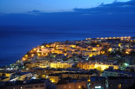 Town Morro Jable at night. Canary Island Fuerteventura, Spain の写真素材
