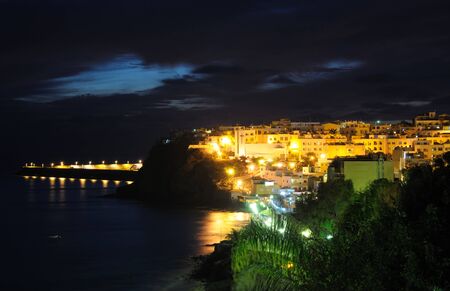 Town Morro Jable illuminated at night. Canary Island Fuerteventura, Spain の写真素材