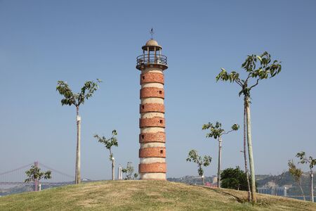 Old lighthouse in Lisbon, Portugalの写真素材
