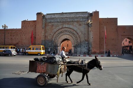 Bab Agnaou - one of the nineteen gates of Marrakech, Morocco. Photo taken at 22th of November 2008のeditorial素材