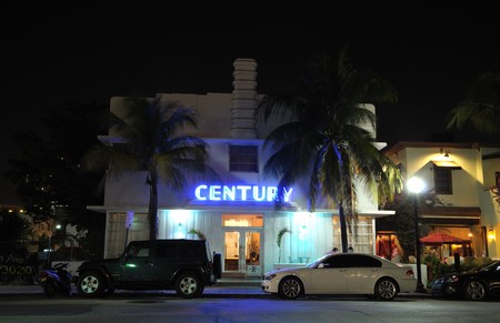 Art Deco Century hotel illuminated at night. Ocean Drive, Miami South Beach, Florida. Photo taken at 11th of November 2009のeditorial素材
