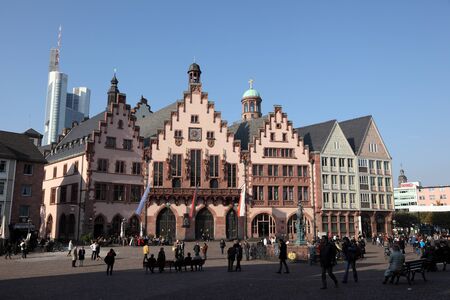 Photo for The famous historical Romer Square in the city of Frankfurt Main, Germany. Photo taken at 31st of October 2010 - Royalty Free Image