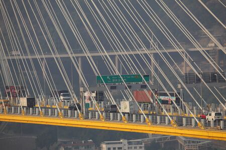 Ting Kau Bridge in Hong Kong. Photo taken at the 2nd of December 2010のeditorial素材