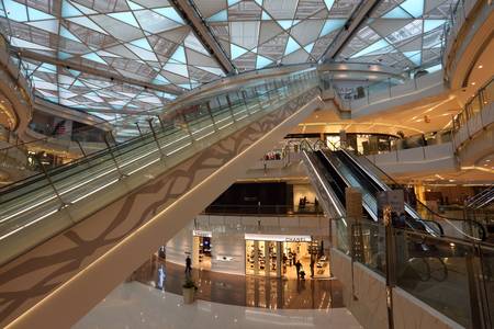 Interior of the IFC Mall in Pudong, Shanghai, China. Photo taken at 21st of November 2010のeditorial素材