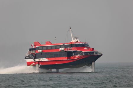 High speed hydrofoil ferry boat between Hong Kong and Macau. Photo taken at 30th of November 2010のeditorial素材
