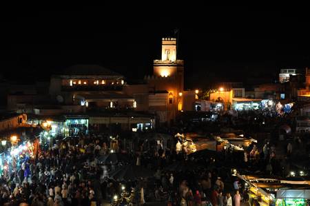 Djemaa el Fna square at night, Marrakesh, Morocco. Photo taken at 11th of November 2008
