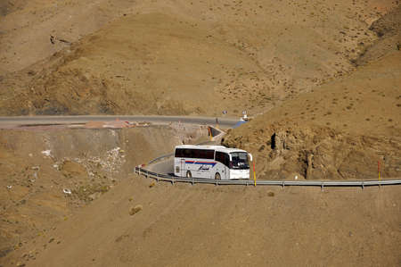 Bus in the Atlas mountains, Morocco. Photo taken at 12th of November 2008のeditorial素材