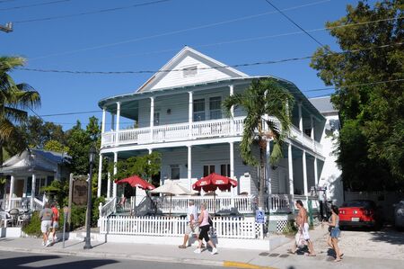 Traditional House in the Duval Street, Key West, Florida. Photo taken at 20th of November 2009のeditorial素材