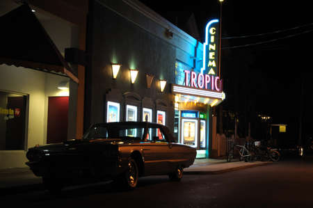Tropic Cinema at night, Key West, Florida USA. Photo taken at 20th of November 2009のeditorial素材