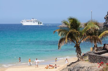 Beach of Morro Jable, Canary Island Fuerteventura, Spain. Photo taken at 2nd of June 2009のeditorial素材
