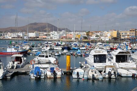 Marina in Corralejo, Canary Island Fuerteventura, Spain. Photo taken at 29th of May 2009のeditorial素材