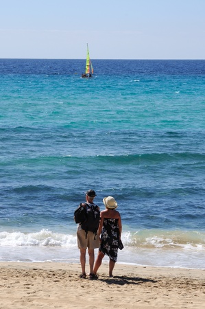 Retired couple on vacation. Canary Island Fuerteventura, Spain. Photo taken at 31th of May 2009のeditorial素材