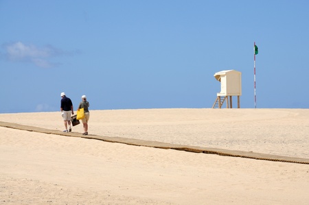 Retired couple on vacation. Fuerteventura, Spain. Photo taken at 31th of May 2009のeditorial素材