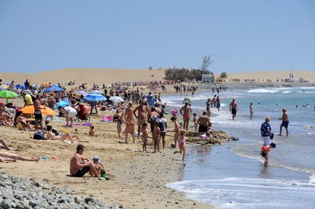 Beach in Maspalomas, Grand Canary Island, Spain. Photo taken at 15th of April 2010のeditorial素材