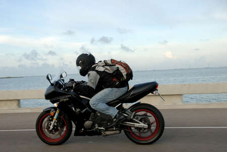Motorcycle rider. southern texas, united states. Photo taken at 15th of November 2008のeditorial素材