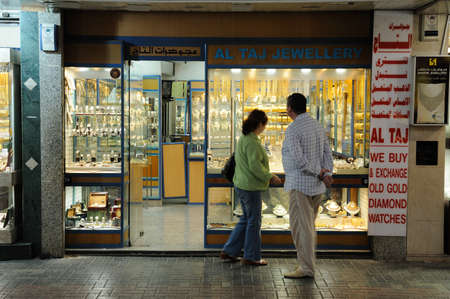 Tourists shopping at Dubai's Gold Souk. Photo taken in Dubai at 22nd of January 2009のeditorial素材
