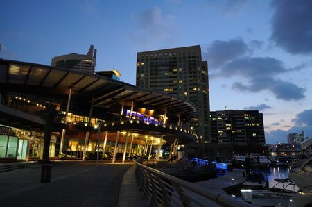 Dubai Marina at night, United Arab Emirates. Photo taken at 27th of January 2009のeditorial素材