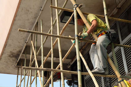 Bamboo scaffolding in Hong Kong. Photo taken at 30th of November 2010のeditorial素材