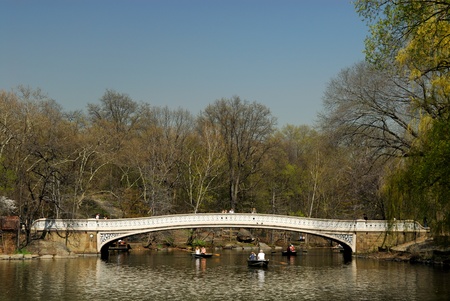 Rowboats on the lake in the Central Park, New York. Photo taken at 18th of April 2008のeditorial素材