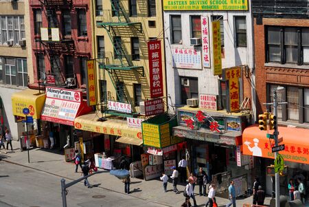 Street in Chinatown, New York City. Photo taken at 23rd of April 2008のeditorial素材
