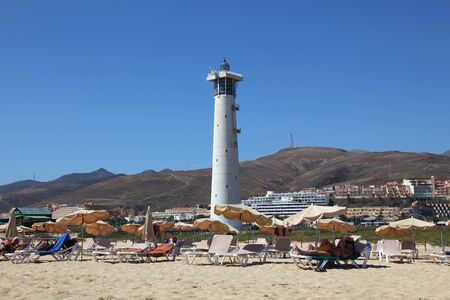 Lighthouse Faro de Jandia, Canary Island Fuerteventura, Spain. Photo taken at 19th of March 2011のeditorial素材
