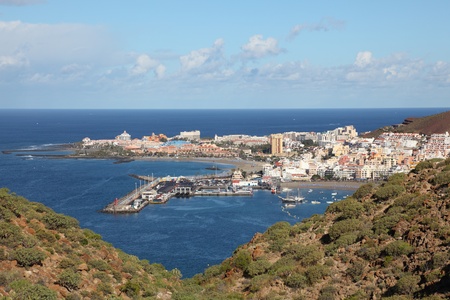 Aerial view of Los Cristianos, Canary Island Tenerife, Spainの写真素材